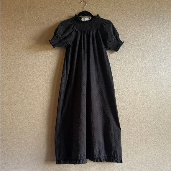 Hill House Caroline Nap Dress Black Swiss Dot - Picture 2 of 5